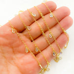 Load image into Gallery viewer, Cubic Zirconia Pear Shape Dangle Chain