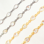 Load image into Gallery viewer, Cubic Zirconia Pear Shape Connected Chain