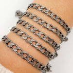 Load image into Gallery viewer, Sterling Silver Oxidized Flat Curb Chain