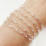 Load image into Gallery viewer, 925 Sterling Silver Smooth Paperclip Chain