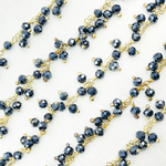 Load image into Gallery viewer, Coated Back Spinel Cluster Dangle Gold Plated Wire Chain.