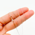 Load image into Gallery viewer, 025R01T5J080WG18K. 18K White Solid Gold Cable Chain