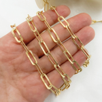 Load image into Gallery viewer, Gold Plated Sterling Silver Textured Paperclip Chain