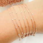 Load image into Gallery viewer, Rose Gold Plated 925 Sterling Silver Satellite Cube Chain