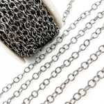 Load image into Gallery viewer, Black Rhodium Sterling Silver Round Link Chain
