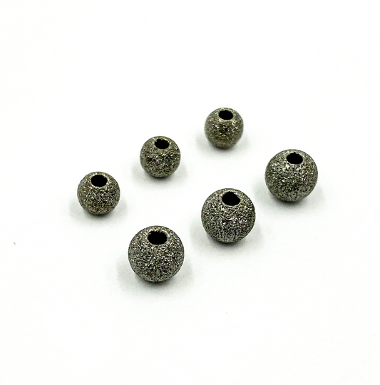 5MM Black Rhodium Sterling Silver Seamless Laser Cut Beads