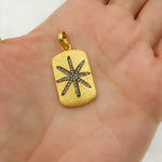 Load image into Gallery viewer, Diamond & Sterling Silver Rectangle Star Pendant
