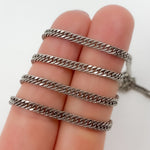 Load image into Gallery viewer, Oxidized Sterling Silver Solid Double Curb Chain