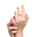 Load image into Gallery viewer, 14K Solid Yellow Gold Diamond and Gemstone Cross Ring