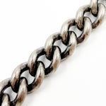Load image into Gallery viewer, Oxidized Sterling Silver Smooth Curb Chain