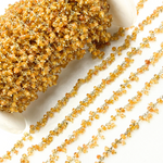 Load image into Gallery viewer, Orange Garnet Cluster Dangle Gold Plated Wire Chain