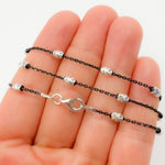 Load image into Gallery viewer, Black Rhodium Sterling Silver Bead Satellite Necklace