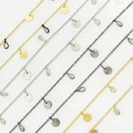 Load image into Gallery viewer, CZ Pear Shape & Disc Alternate Dangle Wire Chain