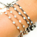 Load image into Gallery viewer, Created White Opal Round Shape Connected Chain