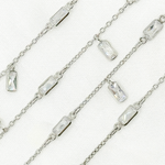 Load image into Gallery viewer, Cubic Zirconia Rectangle Shape Dangle & Connected Wire Chain