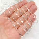 Load image into Gallery viewer, Sterling Silver Diamond Cut Marina Link Chain