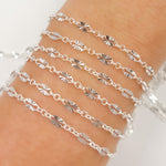 Load image into Gallery viewer, Sterling Silver Diamond Cut Marina Link Chain