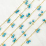 Load image into Gallery viewer, Turquoise Dangle Gold Plated Wire Chain.