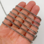 Load image into Gallery viewer, Oxidized Sterling Silver Solid Double Curb Chain
