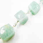Load image into Gallery viewer, Amazonite Cube Faceted Sterling Silver Wire Chain