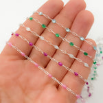 Load image into Gallery viewer, Sterling Silver Enamel Satellite Chains