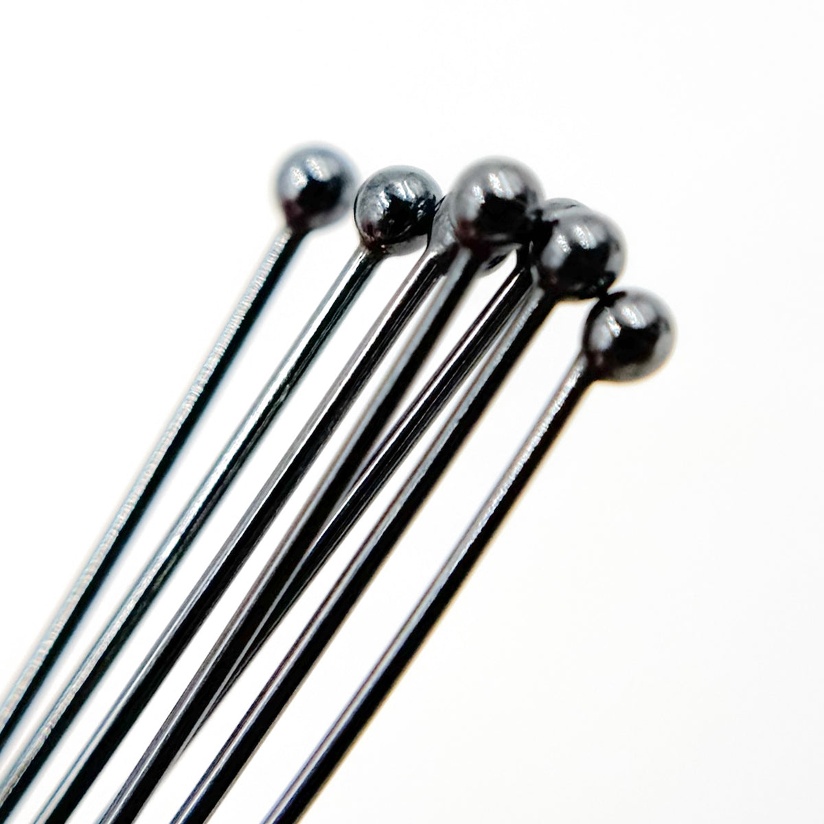 Gauge Black Rhodium Sterling Silver Ball 1.5 Inch Headpin