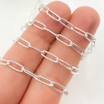 Load image into Gallery viewer, 925 Sterling Silver Hammered Paperclip Chain.