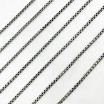 Load image into Gallery viewer, Oxidized Sterling Silver Round Box Chain