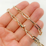 Load image into Gallery viewer, 14K Yellow Gold Hollow Flat Paperclip Chain