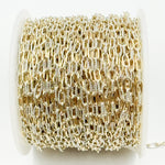 Load image into Gallery viewer, XM3106PZXETT. 14k Gold Filled Smooth and Silver Textured Paperclip Link Chain