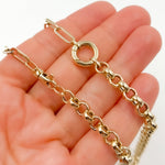Load image into Gallery viewer, 568/914. 14K Solid Gold Hollow Paperclip and Cable Fancy Necklace