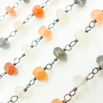Load image into Gallery viewer, Multi Moonstone Oxidized Chain