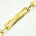 Load image into Gallery viewer, 14k Solid Yellow Gold Mirror Flat Rectangle Link Bracelet
