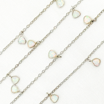 Load image into Gallery viewer, Created White Opal Triangle Shape Dangle Chain