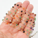 Load image into Gallery viewer, MGS19GP. Multi Gemstone Gold Plated Sterling Silver Wire Chain