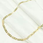 Load image into Gallery viewer, 501295G. 14k Solid Yellow Gold Mirror Flat Rectangle Link Chain