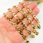 Load image into Gallery viewer, Gold Plated 925 Sterling Silver Flat Figaro Chain