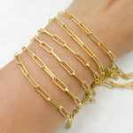 Load image into Gallery viewer, Gold Plated Matte 925 Sterling Silver Flat Paperclip Chain