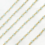 Load image into Gallery viewer, Aqua Color Chalcedony Gold Plated 925 Sterling Silver Wire Chain