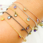 Load image into Gallery viewer, Multi Color Cubic Zirconia 4mm Round Shape Dangle Chain