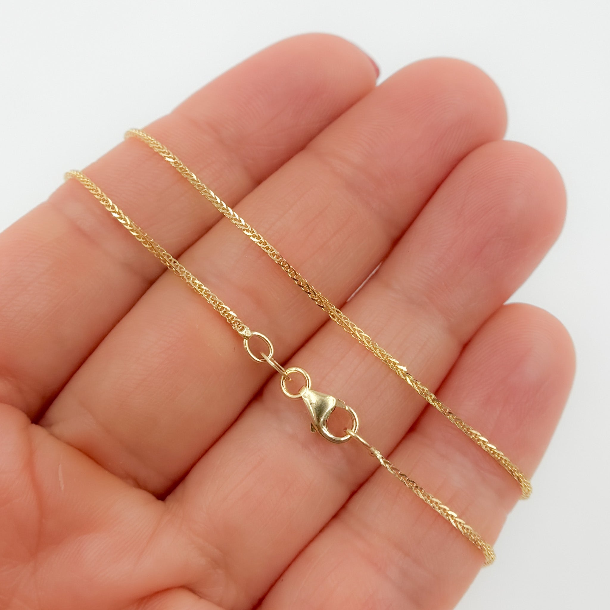 18K Solid Gold Wheat Chain