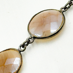 Load image into Gallery viewer, Multi Moonstone Oval Shape Bezel Oxidized Wire Chain.