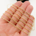 Load image into Gallery viewer, 14K Solid Gold Round Figaro Link Chain