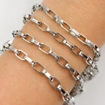Load image into Gallery viewer, Oxidized Sterling Silver Flat Oval Link Chain