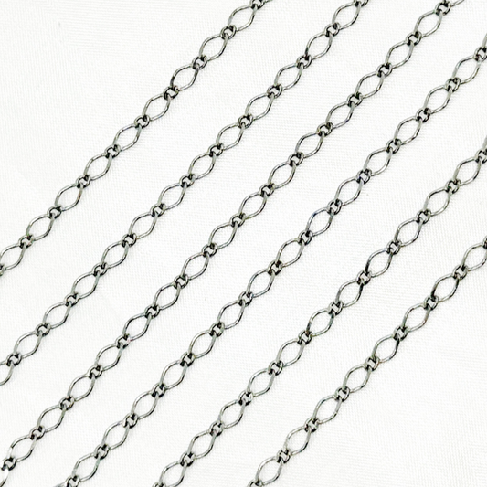 V230BR. Oxidized 925 Sterling Silver Long & Short Link