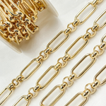 Load image into Gallery viewer, 604GP. Gold Plated 925 Sterling Silver Long and Short Link Chain