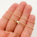 Load image into Gallery viewer, 14k Solid Yellow Gold Smooth Round Bars Link Chain