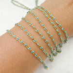 Load image into Gallery viewer, Gold Plated Enamel Sterling Silver Turquoise Enamel Chain