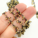 Load image into Gallery viewer, Golden Pyrite Cluster Dangle Oxidized Wire Chain.