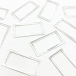 Load image into Gallery viewer, White Sterling Silver Brushed Rectangle Connector
